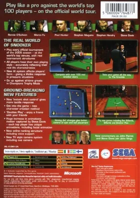 World Snooker Championship 2005 (Europe) box cover back